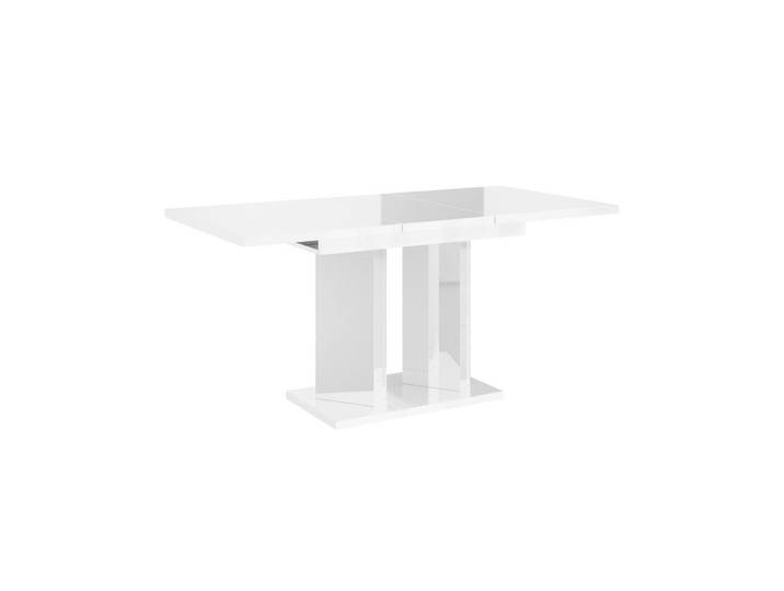 Home Collective Esstisch ausziehbar in Weiß glänzend, 160x75x80 cm, Esszimmer, Esstische