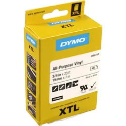 Dymo Label Band XTL 1868752 Vinyl  schwarz auf weiß  19mm x 7,5m