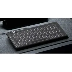 KeySonic KSK-5010ELC (DE) Mini Tastatur, Hintergrundbeleuchtung, integrierter Nummernblock, Combo, schwarz