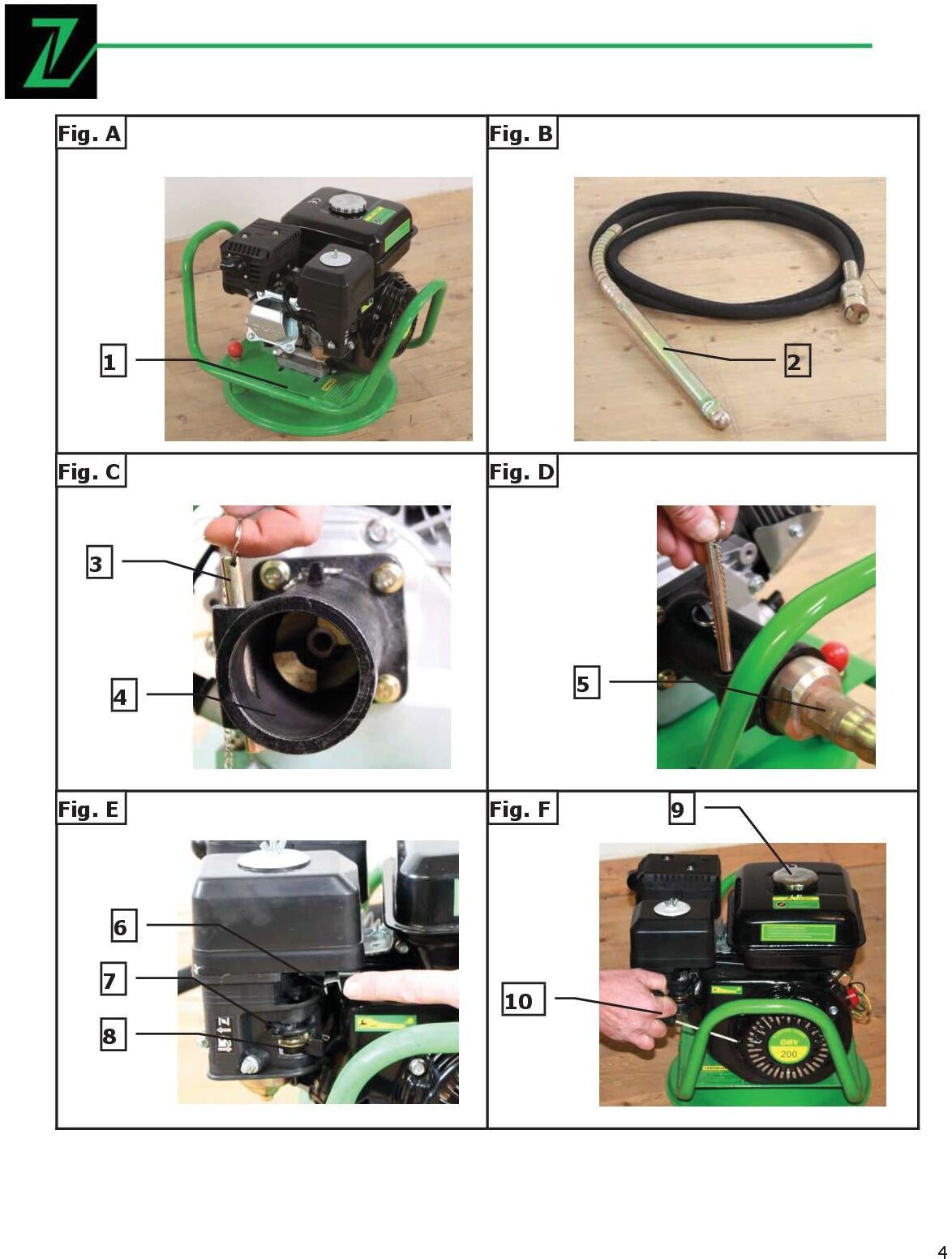 Zipper ZI-BR160Y Vibratore a scoppio per calcestruzzo