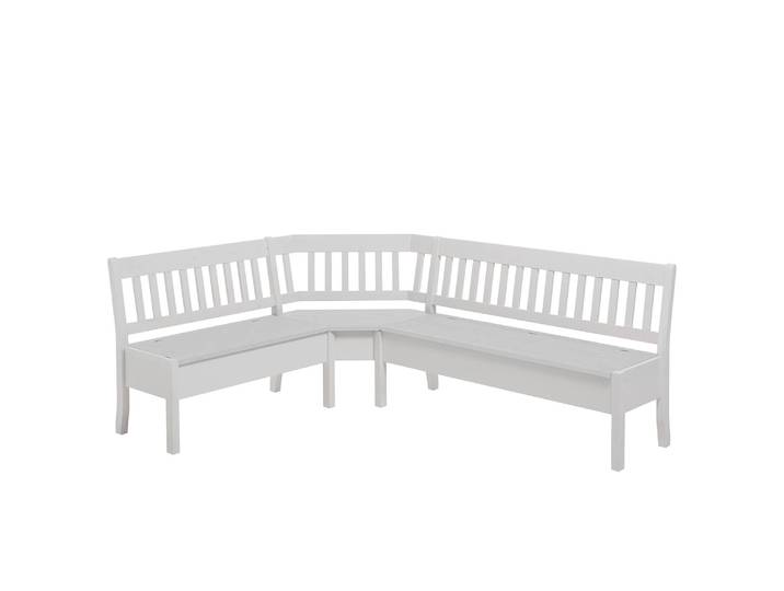 Banc d’angle Boston II 213cm Blanc/Epicéa blanc