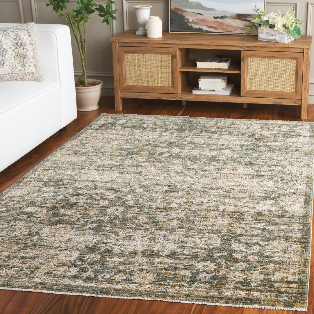 Bloomsbury Market Aisleyne Vintage Look Area Rug Green / Beige Rectangle 160 X 229cm
