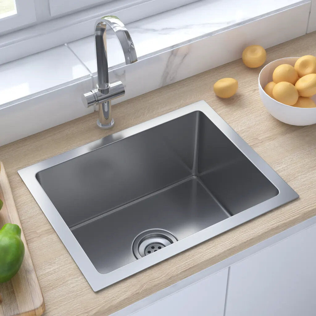 Belfry Kitchen Lucretia 340mm W Steel Kitchen Sink 440mm L