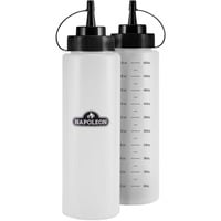 Set aus zwei 750ml Napoleon-Saucen-/Ölflaschen transparent/schwarz