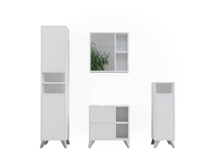 Vicco Badmöbel-Set Leano, Weiß 60 cm