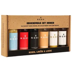 NORK Miniaturen-Set - Irgendwas ist immer - 6x 50 ml - Korn & Likör