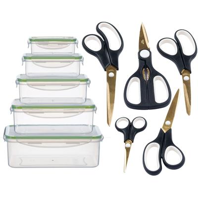 Scheren-Set KING "Easycut Box", grün, Scheren, 5 Scheren, 5 Vorratsboxen inkl. Deckel