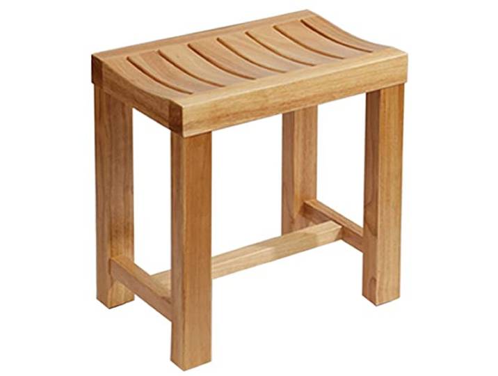 IXMLDAXD Der Stuhl, Portable Oak Shower Chair - Bath Seat for Pregnant Women and Disabled Individuals Durable Bench for Bathroom Safety(42x28x43cm)