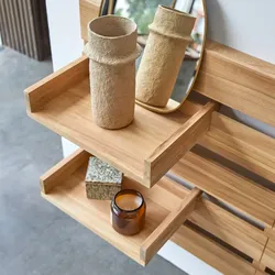 2er-Set Regalflächen aus massivem Teakholz Urbain