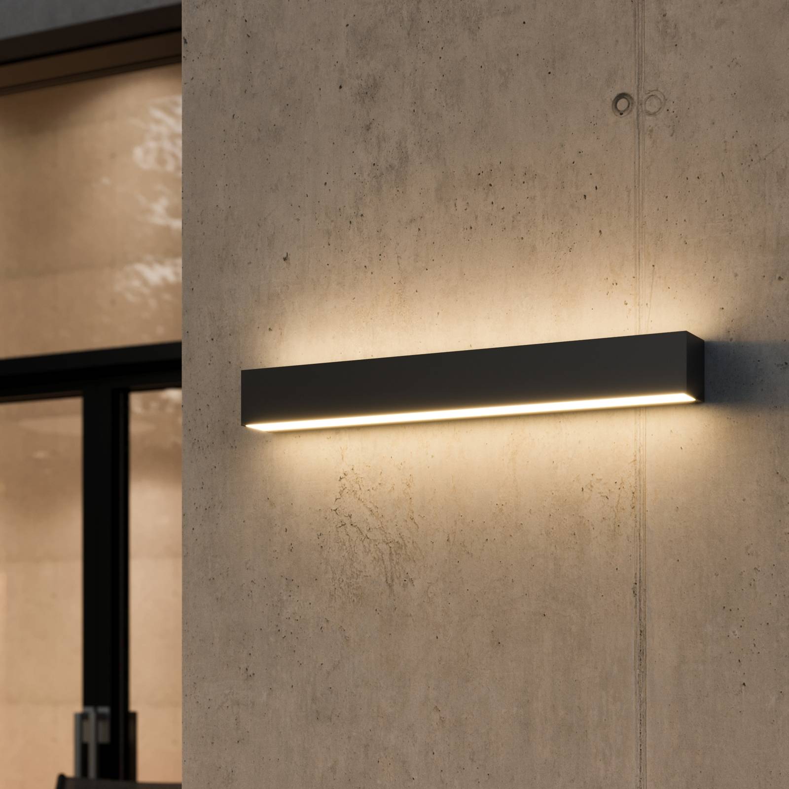 LED udendørs væglampe Lengo Lucande, Sort, Aluminium, Moderne