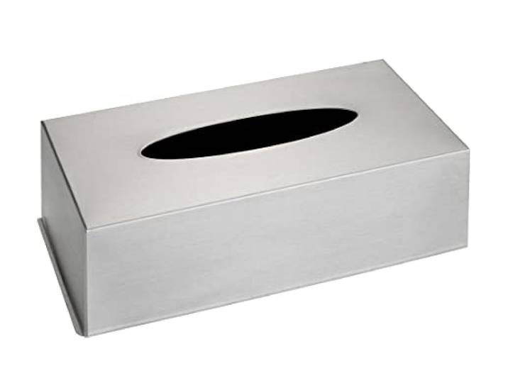 WENKO Edelstahlbox für Kosmetiktücher Boxmantel Tuchhülle Bad-Accessoire, Silber