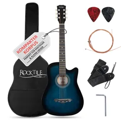 Rocktile WSD-5C-BUB Slim Line Westerngitarren Set Blueburst