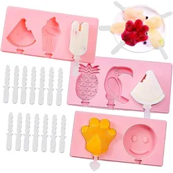 Eisformen Silikon, 3 Stück Popsicle Formen Set Eisformen Silikon-Form Starter Ic...