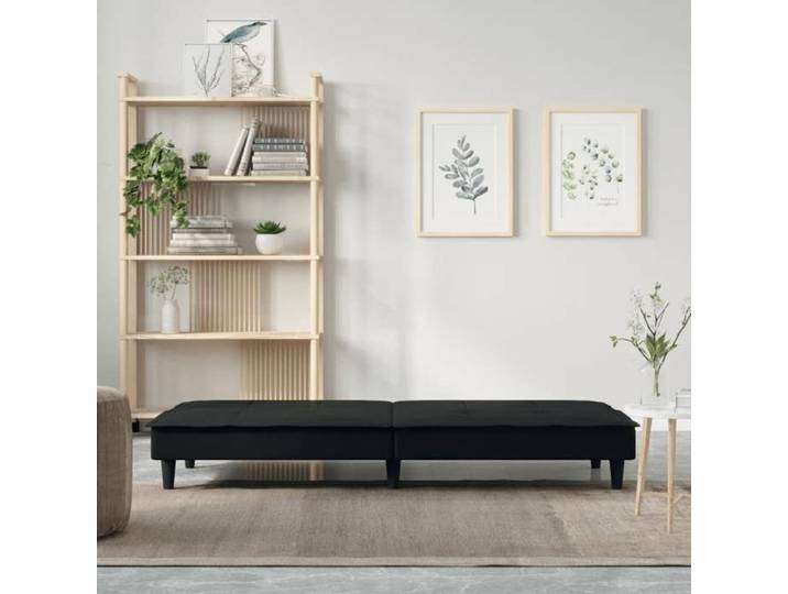 Sales Season Canapé convertible/Fauteuil - SHELD - CLIC-CLAC/Sofa-lit - noir tissu 200x89x70cm C1560705