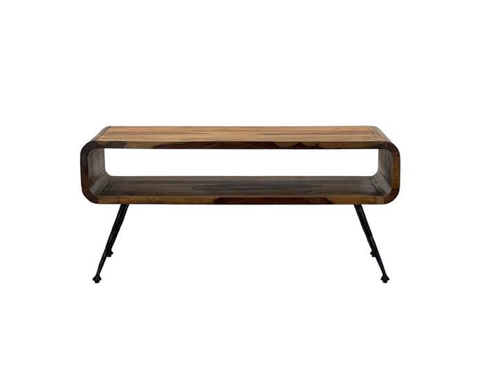 Couchtisch 100x45 cm Sheesham massiv / Metall
