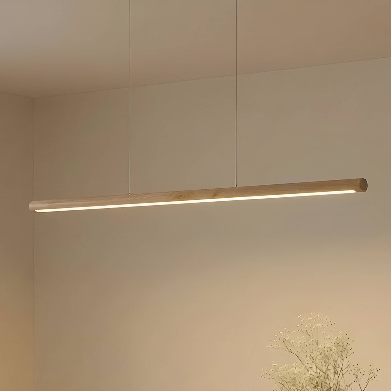 Lucande Maruta LED Hanglamp van Hout - Modern - Warm Wit