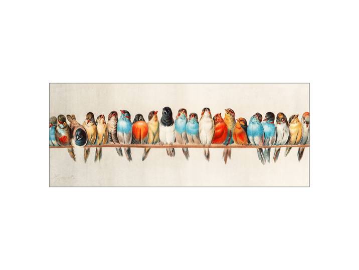 Tableau verre Birds Verre flotté Multicolore 125 x 50 x 1cm