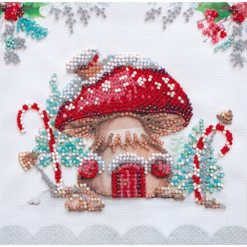 Perlen-Stickbild "Winter Magic", 15 x 15 cm