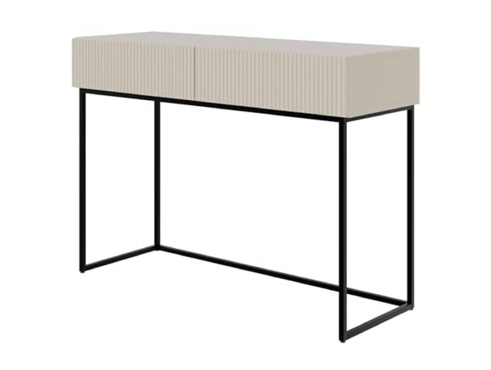 Selsey Schminktisch Makeup Tisch Frisiertisch Kosmetiktisch 110 cm Mit 2 Schubladen Veldio Graubeige Schwarze Beine