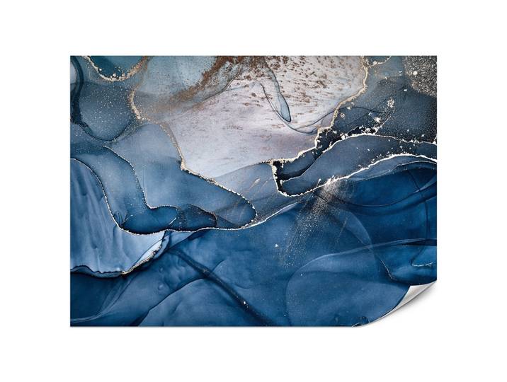 FOTOTAPETE für Badezimmer Blauer Marmor Gold Modern 200x140