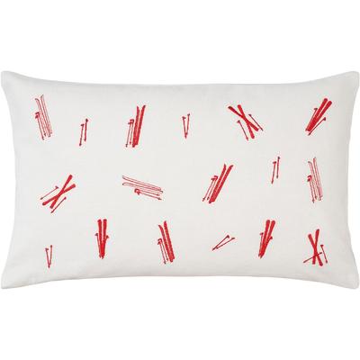 Dekokissen PAD "SPIRIT", rot (ski, natural, gemustert), B:30cm L:50cm, Baumwolle, Dekokissen_Sitzkissen_Kissenhüllen, Design für Stimmung, Haltung und persönlichen Lebensgeist
