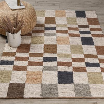 Villa by Classic Home Soumak Handwoven Jute Checkered Rug