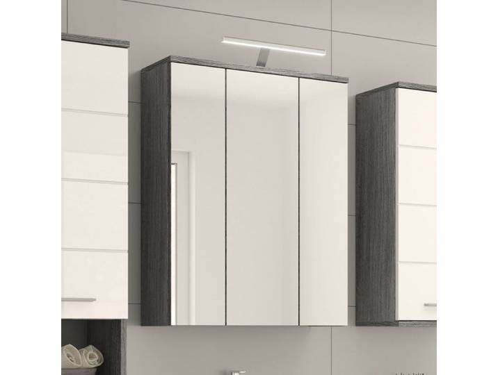 Blake armoir de salle de bain avec miroir 3 portes avec lumière brillant blanc enfumé.