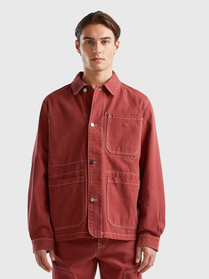 Benetton Hemdjacke in Rot - onesize