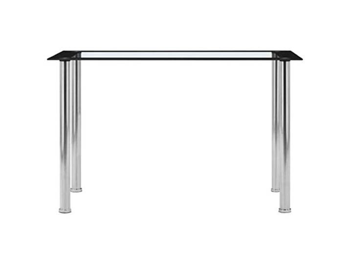 HBBMGYD Esstisch, schwarz und transparent, 120 x 60 x 75 cm, Hartglas Oberfläche aus glattem gehärtetem Glas, Rahmen aus Edelstahl, Reinigung mit feuchtem Tuch, einfache Montage, innen und außen