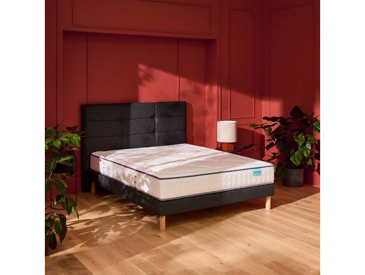 Ensemble sommier et matelas 140x200 cm ressorts, mémoire de forme et latex ferme Merinos Full Bed