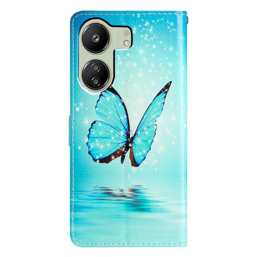Cover-Discount Xiaomi Poco C65 / Redmi 13C - Etui Hülle Schmetterling blau (Xiaomi Poco C65, Xiaomi Redmi 13C) (660172833C)