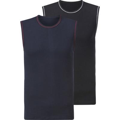 Unterhemd BABISTA "2er Pack Unterhemd GELIANO", Herren, Gr. XL, weit, blau (dunkelblau schwarz), Obermaterial: 100% Baumwolle CO., Unterhemden Unterhemd