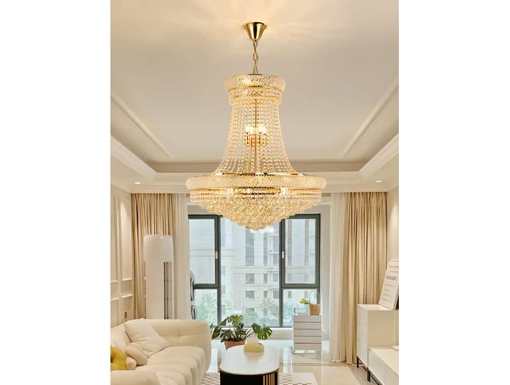 Lustre de plafond LED dimmable Or Argent 2026, luminaires suspendus pour salon