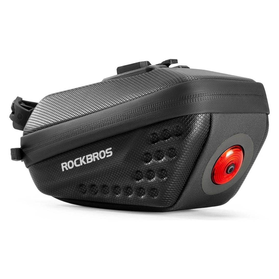 Rockbros C59 Hartschalen-Satteltasche mit 250-mAh-Lampe - Schwarz (Satteltasche) (5907769391507)