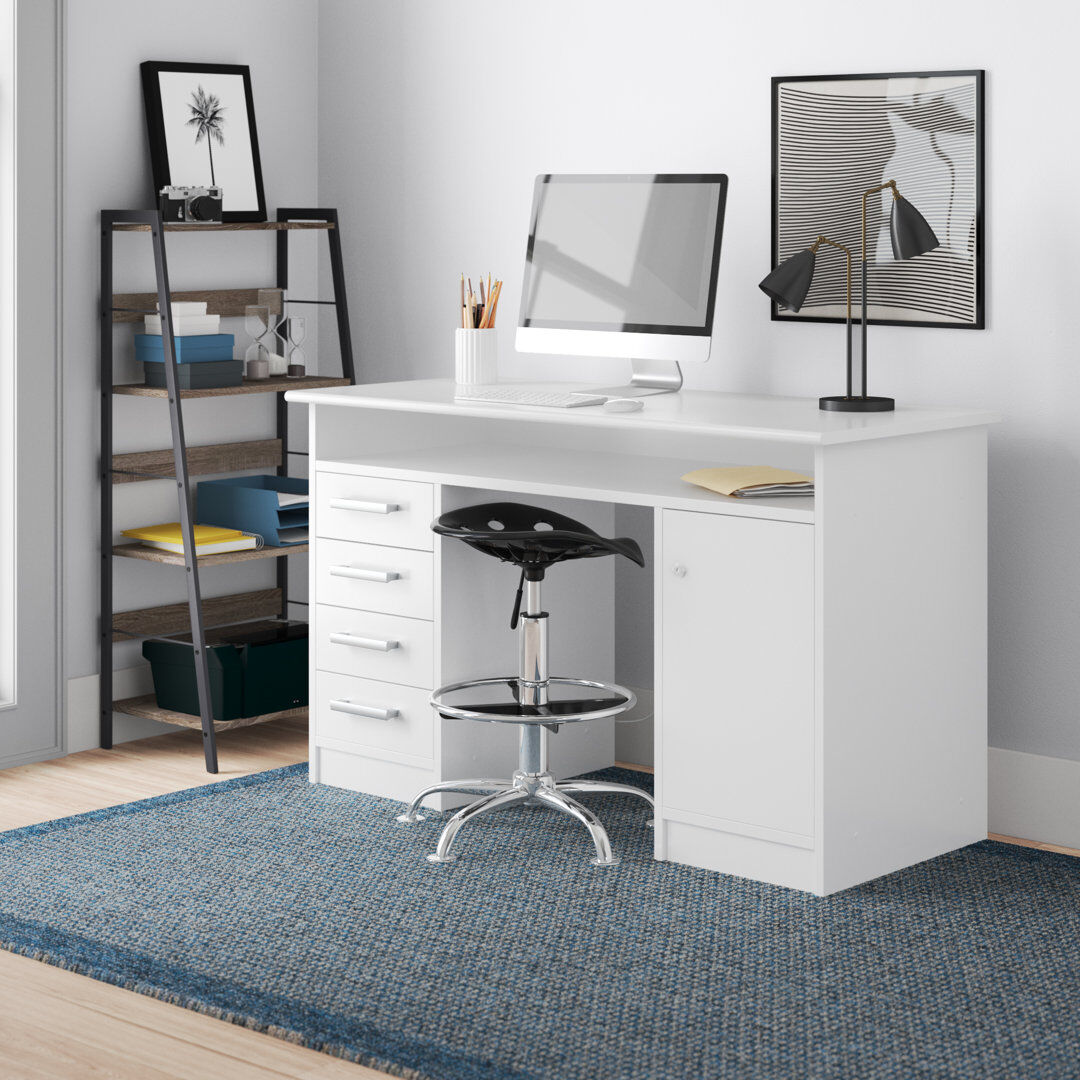 Zipcode Design Canonero Writing Desk White 76.5cm H X 126cm W X 55cm D