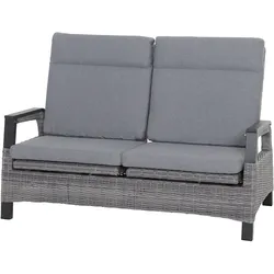 SIENA GARDEN Solea Sofa, anthrazit/blau, Aluminium, 151,5x85x97 cm, stufenlos verstellbar