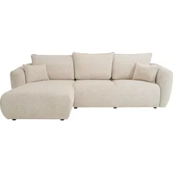 ECKSOFA Fabio mit Bettkasten, Strukturiert Ecru 255/165/91 cm