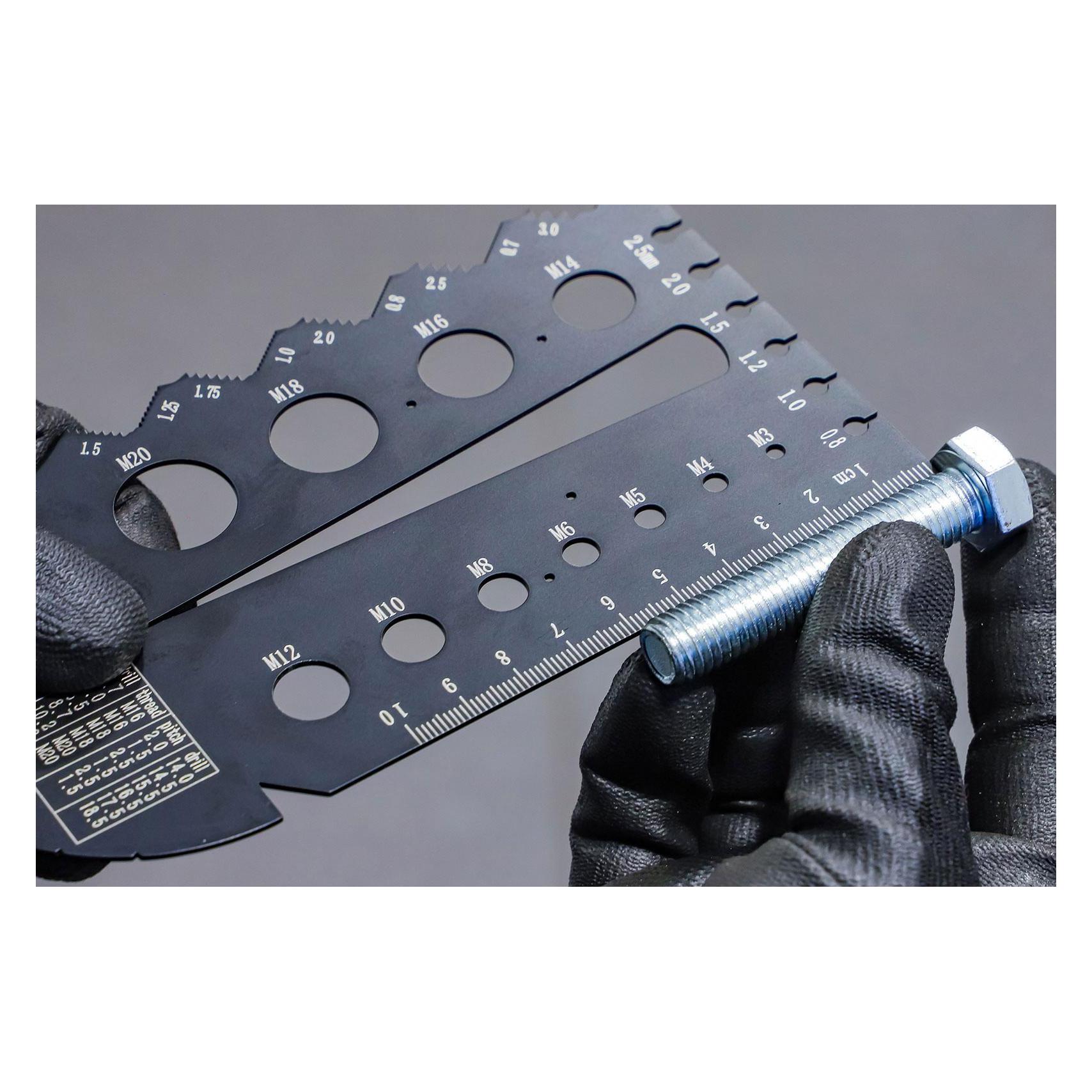 BGS Schrauben- und Gewindeschablone | metrisch | M3 - M20, 0,5 - 13,00 mm (74247)