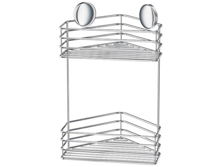 Duschkorb, Chromfarben, Metall, eckig, 25x27x20 cm, Badezimmer, Baden & Duschen, Duschregale & Duschablagen