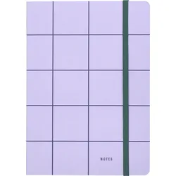 Checks & Stripes Notizbuch blanko kariert DIN A5, lila