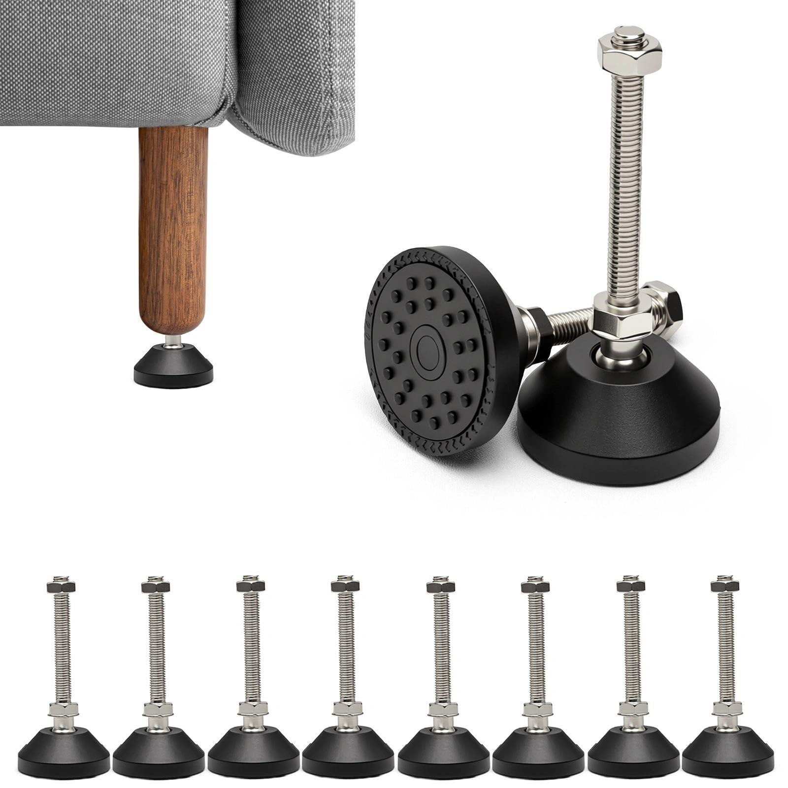 8 Stuks Verstelbare Meubelpoten M10 x 80 mm voor Meubels en Fitnessapparatuur