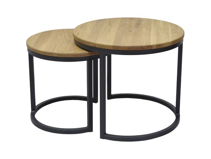 Beistelltisch 2er-Set Benet natur geölt Wildeiche B 40 H 38 cm - Beistelltisch 2er-Set