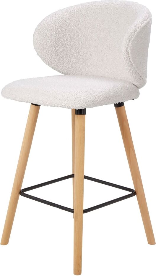 Zago Chaise snack tissu effet laine bouclette blanche Blanc 48x92x48cm