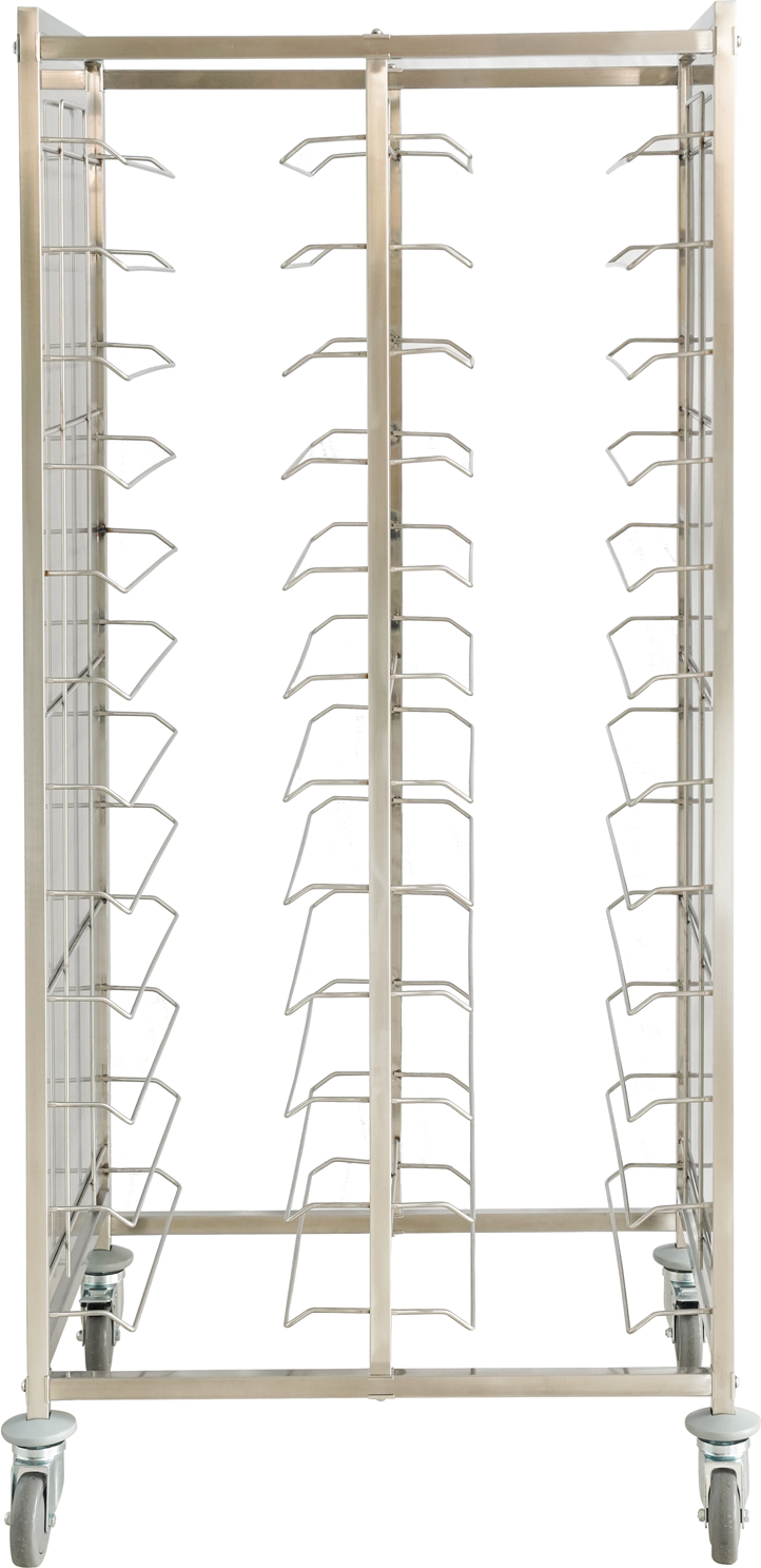 B2B Partner Edelstahl-Tablettwagen mit Seitenwänden, zweireihig, 12 Ebenen, 1720 x 833 x 650 mm