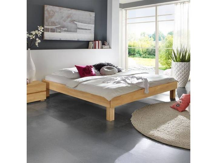 Massivholzbett Madrid Buche Massivholz ohne Kopfteil 120x210 cm klassischer Stil
