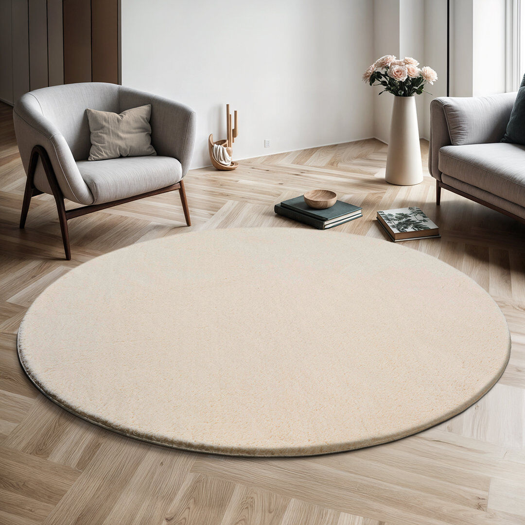 17 Stories Taurasi Area Rug Beige Round 160 cm