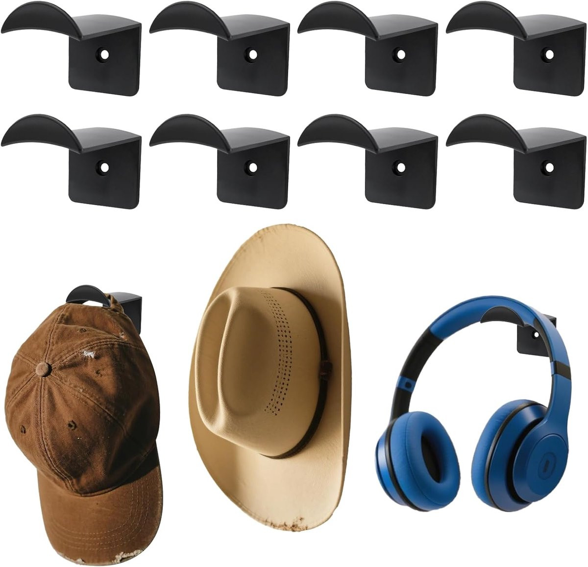 ShopVlot Hoedorganizer voor 8 stuks - Zelfklevende multifunctionele houder voor hoeden en accessoires