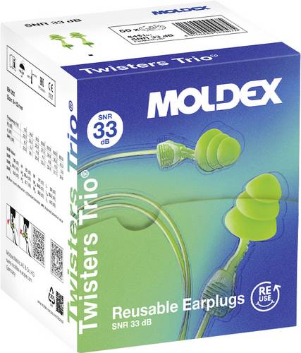 Moldex 645101 Twisters Trio Cord Gehörschutzstöpsel 33 dB mehrweg