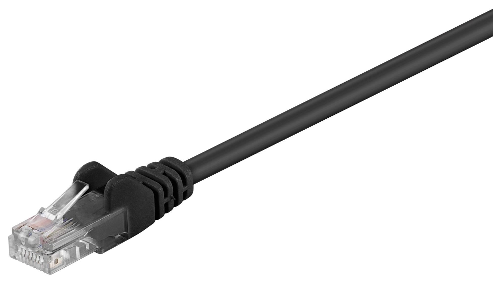 20x Goobay 68650 CAT 5e Netzwerkkabel, U/UTP, schwarz, 30 m - Kupferummantelter Aluminiumleiter (CCA)