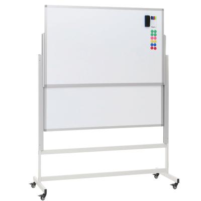 Proregal Whiteboard | HxBxT 184x127x56 cm | zwei Tafeln beidseitig beschreibbar höhenverstellbar rollbar inkl. Zubehör | Magnettafel
